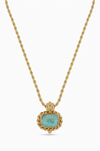 Amarante Green Jasper Necklace in Gold-plated Metal
