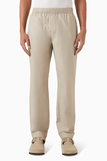 Stretch Cuff Pants in Linen & Cotton