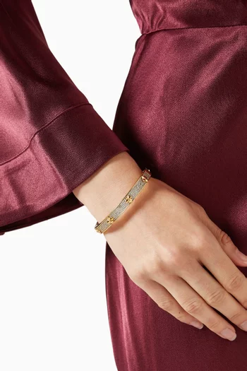 Spade Flower Pavé Hinge Bangle