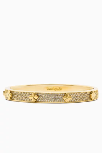 Spade Flower Pavé Hinge Bangle