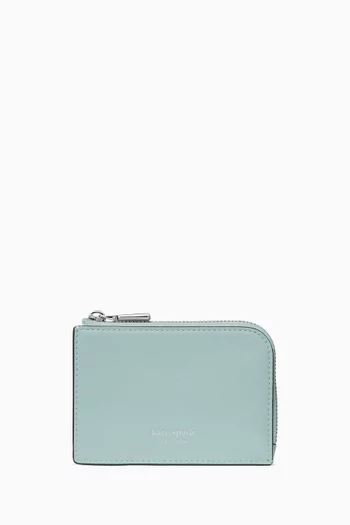 Mini Zip Card Case in Leather