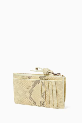 Loop Zip Card Case in Embossed Leather