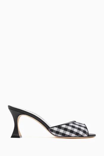 Jadara 70 Mule Sandals in Cotton & Leather