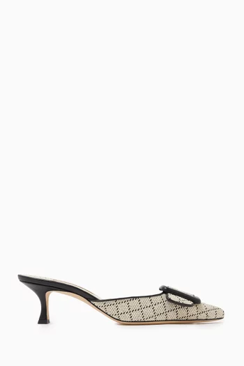 Maysalebi 50 Mules in Raffia & Leather