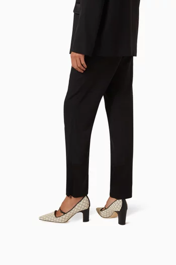Ria Mone 70 Pumps in Raffia & Leather