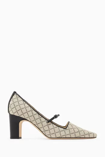 Ria Mone 70 Pumps in Raffia & Leather