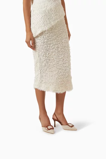 Mayslibi 70 Slingback Mules in Raffia & Leather