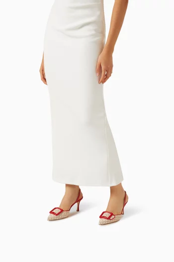 Mayslibi 70 Slingback Mules in Raffia & Leather