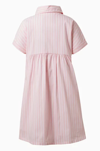 Striped Shirt Dress in Cotton-poplin