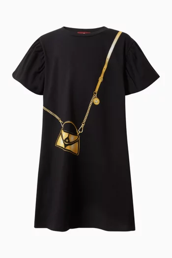 Bag-print T-shirt Dress in Cotton