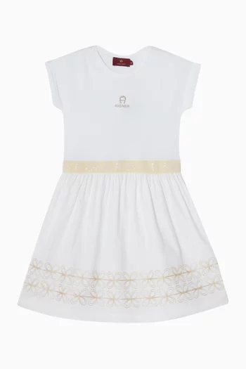Flower Border Logo Dress