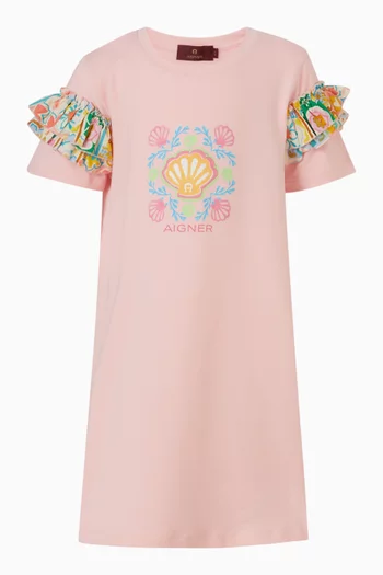 Shell-print T-shirt Dress in Cotton-jersey