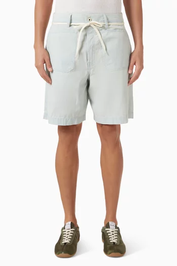 Lace Straight Shorts in Japanese Denim