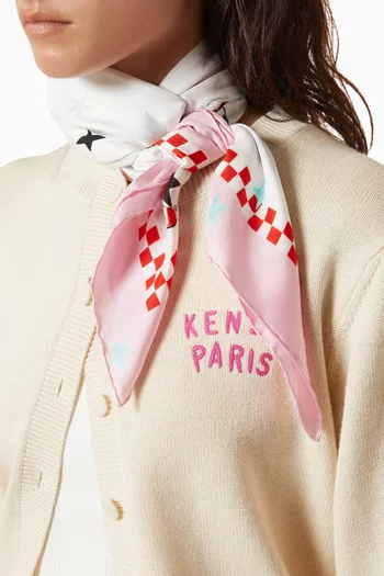 Cartoon-print Scarf in Silk