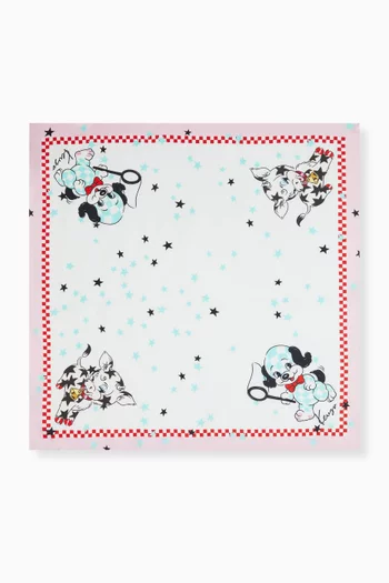 Cartoon-print Scarf in Silk
