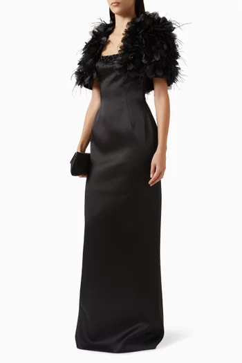 Ruffled Feather Gown
