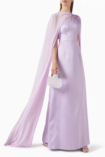 Cape-style Maxi Dress