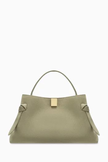 Small Gyoza Top-handle Bag in Suede