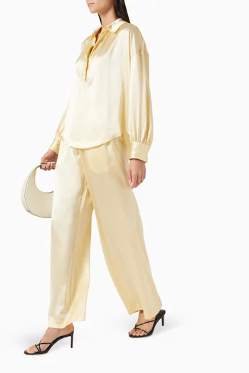 Brynn Wide-leg Pants in Silk