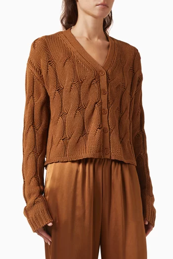 Jolie Cable-knit Crop Cardigan