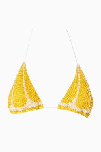 Lemon Slice Triangle Bikini Top