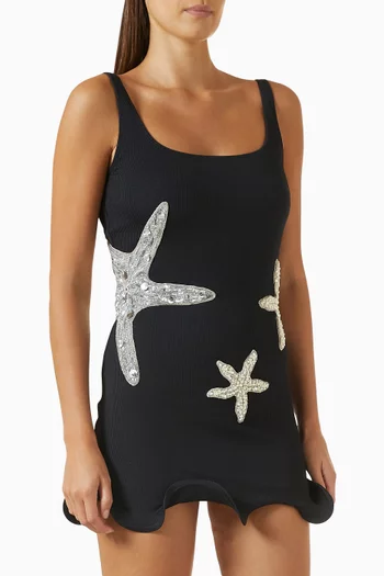 Coral Starfish Mini Dress in Jersey