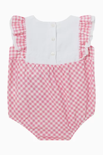 Gingham-print Bodysuit in Cotton