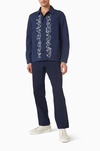 Floral Embroidery Work Jacket in Cotton