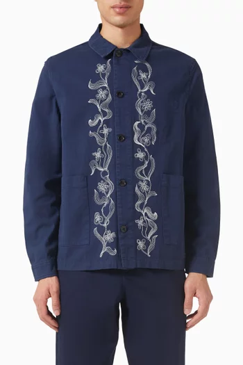 Floral Embroidery Work Jacket in Cotton