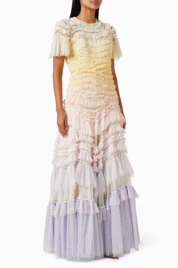 Wild Rose Ombre Short Sleeve Gown