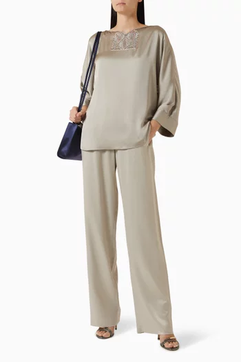 Tapered Pants in Wool-blend