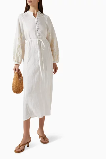 Embroidered Midi Dress