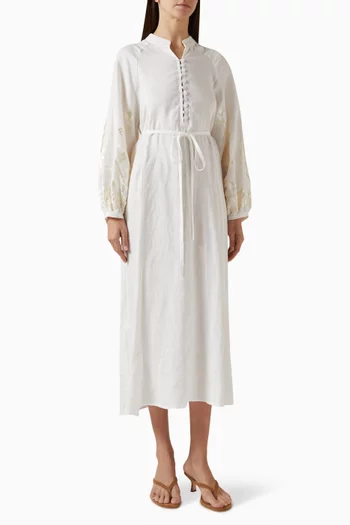 Embroidered Midi Dress