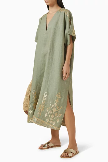 Embroidered Midi Dress