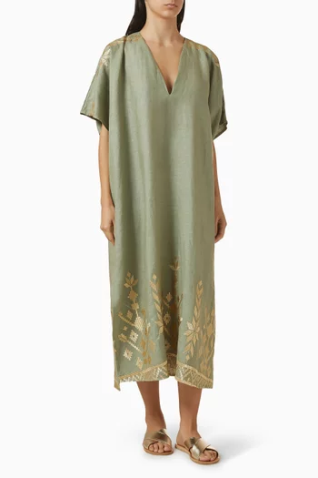 Embroidered Midi Dress