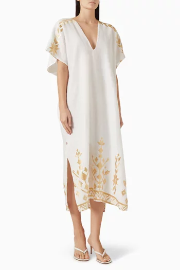 Embroidered Midi Dress