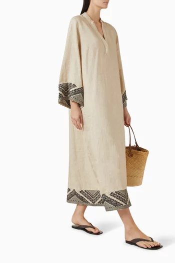 Embroidered Midi Dress