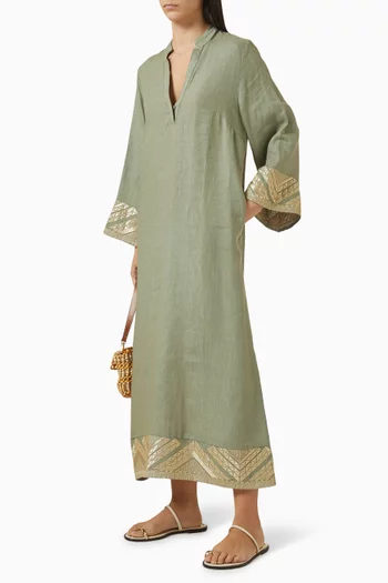 Embroidered Midi Dress