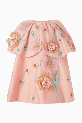 A‑Line Floral Dress in Taffeta