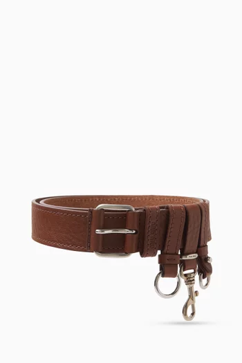 Belt with Keyring in Leather