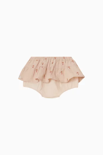 Hummingbird Ruffled Skirt in Cotton