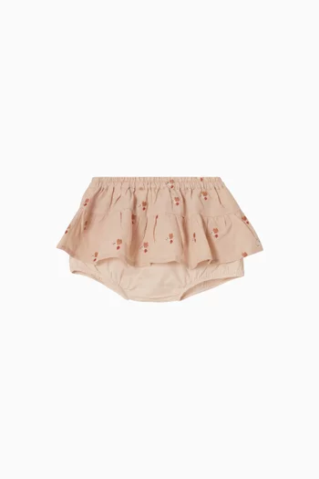 Hummingbird Ruffled Skirt in Cotton