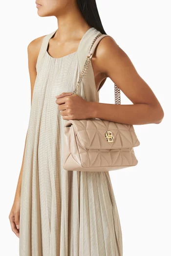 B Icon Quilted Shoulder Bag in Faux Leather