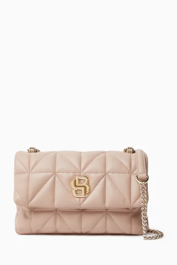 B Icon Quilted Shoulder Bag in Faux Leather