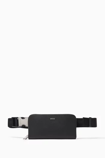 Logo Lettering Belt Bag in Leather