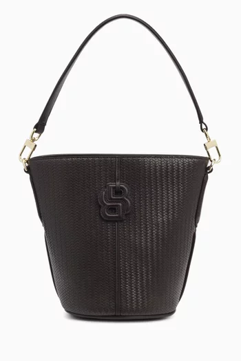 Anett Bucket Bag in Woven-effect