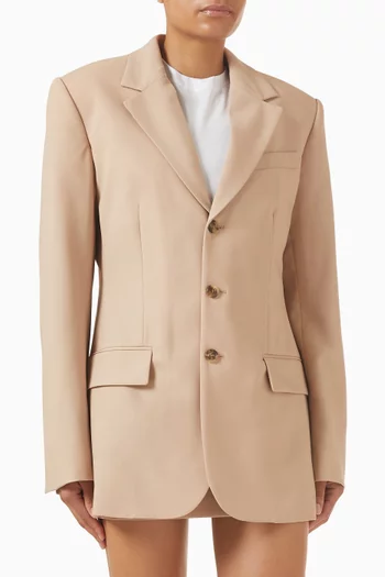 Light Longline Blazer in Italian Virgin Wool