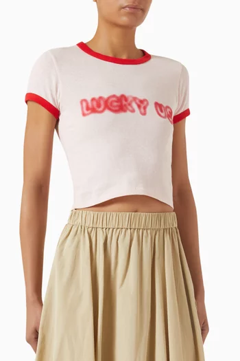 Word Crop T-shirt in Cotton