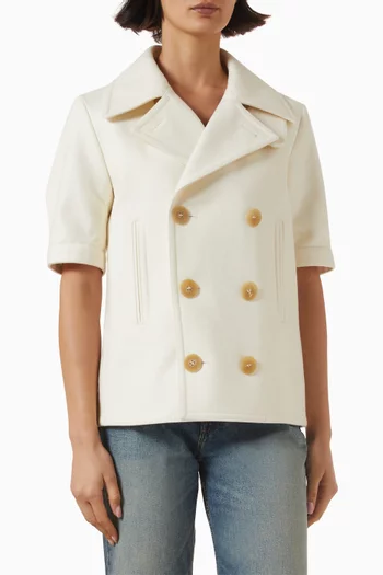 Double-breasted Peacoat in Virgin Wool