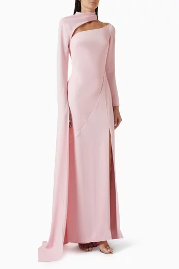 Slit Gown in Crepe